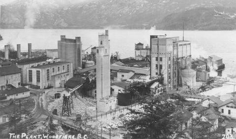 Archival photograph of the Woodfibre pulp plant